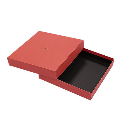 Capa y base de costumbre Rojo hombro cuello caja camiseta ropa bufanda embalaje ropa lujo caja rígida para ropa bufanda
