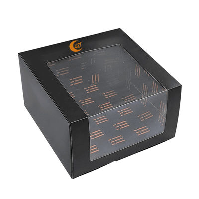 Envasado de sombrero de papel personalizado de tapa de béisbol caja de regalo de ventana con ventana de PVC transparente para la tapa de béisbol