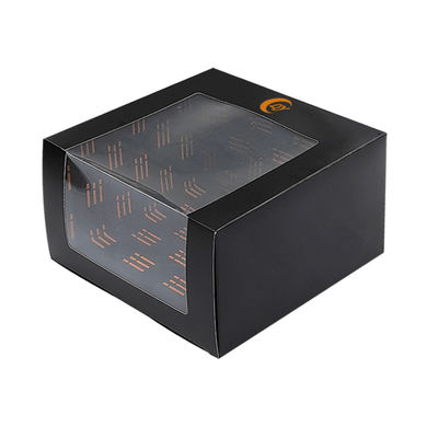 Envasado de sombrero de papel personalizado de tapa de béisbol caja de regalo de ventana con ventana de PVC transparente para la tapa de béisbol
