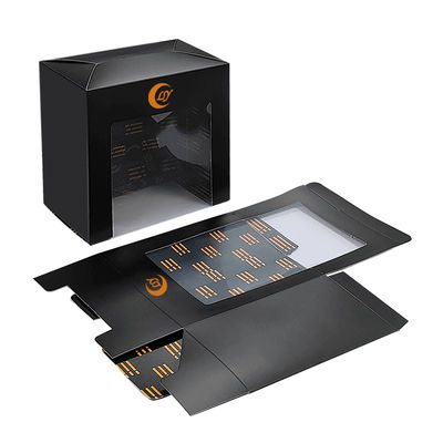 Envasado de sombrero de papel personalizado de tapa de béisbol caja de regalo de ventana con ventana de PVC transparente para la tapa de béisbol