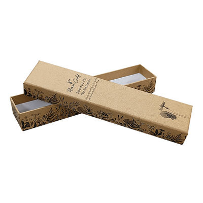 Papel de lujo de diseño artesanal de marfil papel tapa y base de cartón joyería embalaje caja de regalo con espuma