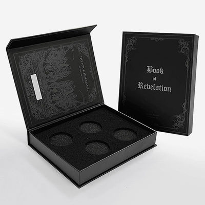 Impresión de logotipos de lujo de forma personalizada Embalaje Caja de regalo de cierre magnético Libro falso Envasado en forma de anillo Caja