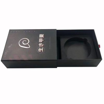Personalizar cajón de papel de caja de cartón de embalaje caja de regalo paquete caja de regalo negro con inserción de EVA
