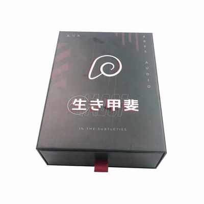 Personalizar cajón de papel de caja de cartón de embalaje caja de regalo paquete caja de regalo negro con inserción de EVA