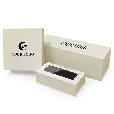 Capa de cierre magnética cuadrada personalizada regalo cosmético personalizado pestañas falsas embalaje caja de papel con ventana transparente