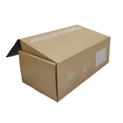 Certificado FSC Sello de apertura de tira de lágrima fácil Marrón Kraft cartón corrugado Caja de envío de cartón cajas de correo con cremallera