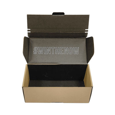 Certificado FSC Sello de apertura de tira de lágrima fácil Marrón Kraft cartón corrugado Caja de envío de cartón cajas de correo con cremallera