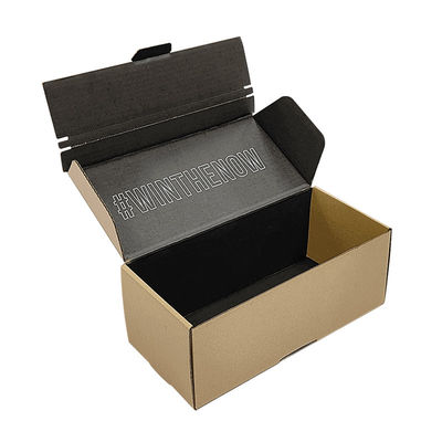 Certificado FSC Sello de apertura de tira de lágrima fácil Marrón Kraft cartón corrugado Caja de envío de cartón cajas de correo con cremallera