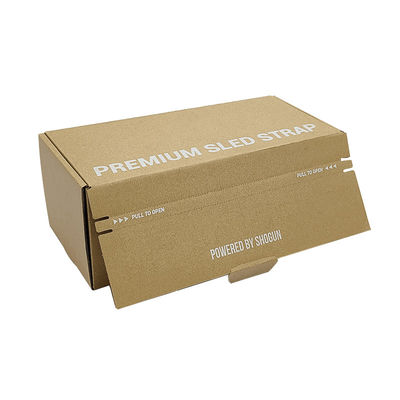 Certificado FSC Sello de apertura de tira de lágrima fácil Marrón Kraft cartón corrugado Caja de envío de cartón cajas de correo con cremallera