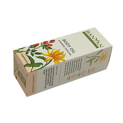 Impresión personalizada Cosméticos de aceite corporal recubierto de papel Cajas de artesanía Cajas de cartón plegables