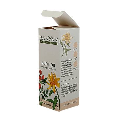 Impresión personalizada Cosméticos de aceite corporal recubierto de papel Cajas de artesanía Cajas de cartón plegables