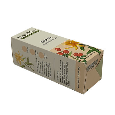 Impresión personalizada Cosméticos de aceite corporal recubierto de papel Cajas de artesanía Cajas de cartón plegables