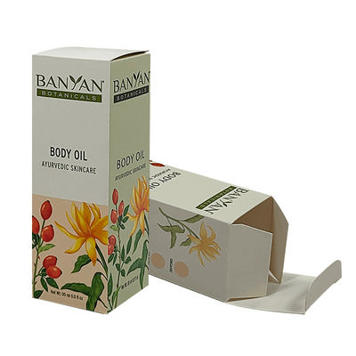 Impresión personalizada Cosméticos de aceite corporal recubierto de papel Cajas de artesanía Cajas de cartón plegables