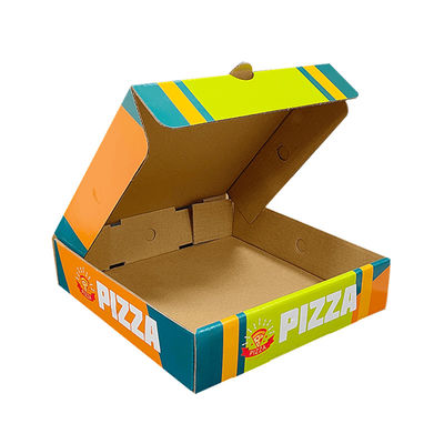 Reciclado Logotipo personalizado Papel Kraft cartón corrugado Embalaje Plegable Papas fritas Papas fritas Caja de pizza Embalaje Cajas para llevar