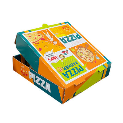 Reciclado Logotipo personalizado Papel Kraft cartón corrugado Embalaje Plegable Papas fritas Papas fritas Caja de pizza Embalaje Cajas para llevar