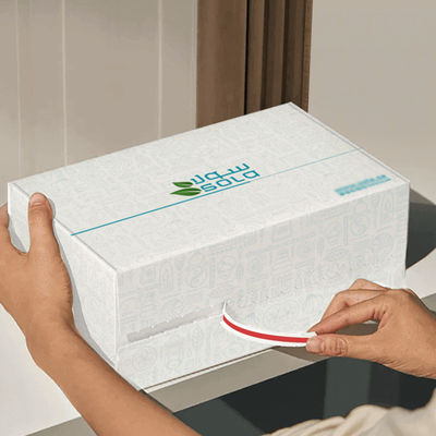 Logotipo personalizado de cartón corrugado de envío de E-Commerce caja de embalaje de lágrima de tira de cremallera caja