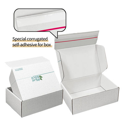 Logotipo personalizado de cartón corrugado de envío de E-Commerce caja de embalaje de lágrima de tira de cremallera caja