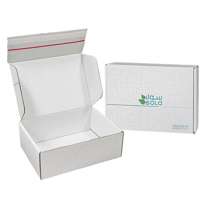 Logotipo personalizado de cartón corrugado de envío de E-Commerce caja de embalaje de lágrima de tira de cremallera caja