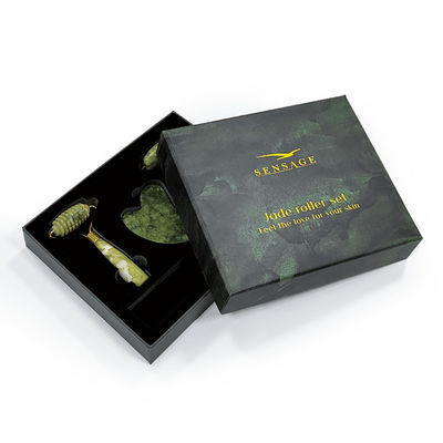Logotipo personalizado Premium Verde de cartón tapa tapa tapa superior y parte inferior de lujo de embalaje cosmético caja de regalo