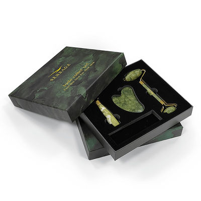 Logotipo personalizado Premium Verde de cartón tapa tapa tapa superior y parte inferior de lujo de embalaje cosmético caja de regalo