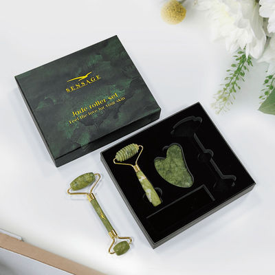 Logotipo personalizado Premium Verde de cartón tapa tapa tapa superior y parte inferior de lujo de embalaje cosmético caja de regalo