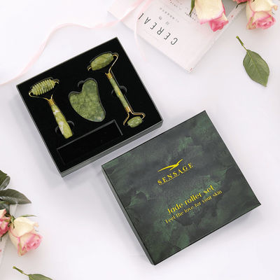 Logotipo personalizado Premium Verde de cartón tapa tapa tapa superior y parte inferior de lujo de embalaje cosmético caja de regalo