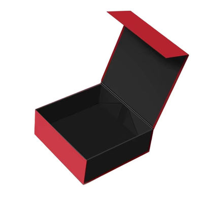 Diseño de logotipo personalizado Cartón plano rígido negro Cajas plegables magnéticas Regalo para cosméticos Embalaje de regalos