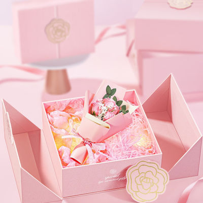 Embalaje de caja de regalo de boda de lujo personalizado con cajas de tapa plegables para regalo para el cumpleaños de la boda