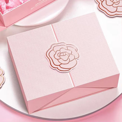 Embalaje de caja de regalo de boda de lujo personalizado con cajas de tapa plegables para regalo para el cumpleaños de la boda