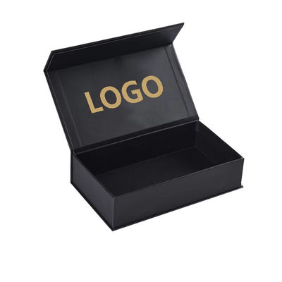 Embalaje a medida de fábrica Caja de impresión de cartón Papel negro Caja de regalo de imán Embalaje con espuma interna