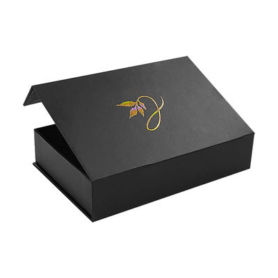 Embalaje a medida de fábrica Caja de impresión de cartón Papel negro Caja de regalo de imán Embalaje con espuma interna