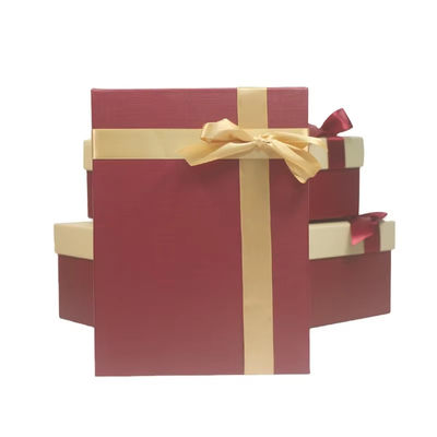 Caja de regalo de Navidad personalizada Gran tapa Caja de fondo Embalaje Arco cinta de fiesta de lujo única fiesta de Navidad caja de regalo