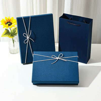 Caja de embalaje cosmético personalizado de cartón de lujo con tapa y caja de regalo personalizada con cinta