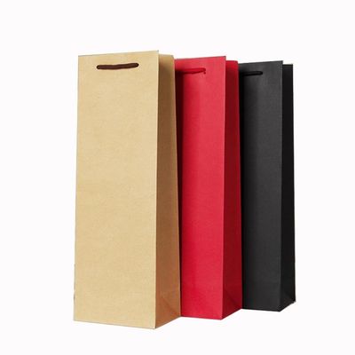 Tiendas de pequeñas empresas Logotipo personalizado Relieve de bolso de papel artesanal con mango de cinta