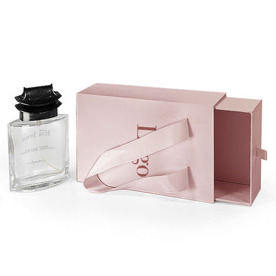 Logotipo personalizado cajón de cartón deslizante de lujo de alta gama caja de papel regalo collar brazalete joyería perfumería caja de embalaje con mango