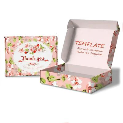 Cajas de correo personalizadas Impresas de color rosa Cosméticos personalizados Cajas de envío de embalaje de regalo cartón de envoltura