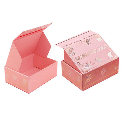 Logotipo personalizado Caja de joyas rosa Papel cosmético regalo Caja ondulada Caja de embalaje