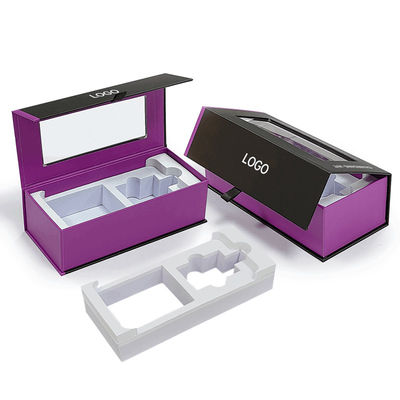 Logotipo personalizado caja de embalaje de auriculares inalámbricos de cartón magnético de lujo con caja colgante de embalaje de forro EVA