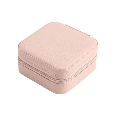 High End Juegos portátiles rosados Conjunto de caja Anillos Collares Brazaletes Brazaletes Caja de almacenamiento de joyas