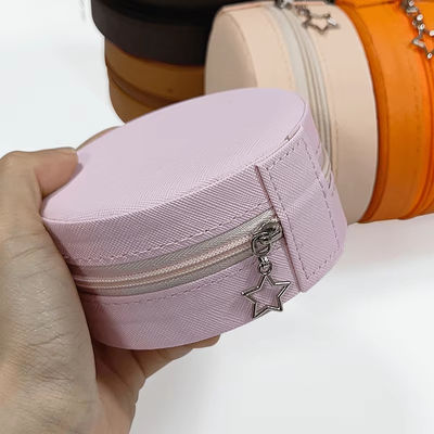 High End Juegos portátiles rosados Conjunto de caja Anillos Collares Brazaletes Brazaletes Caja de almacenamiento de joyas