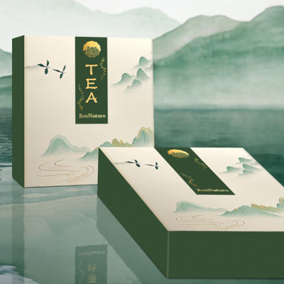 Logotipo personalizado Papel plegable de tarjeta Bolsa de té Caja de regalo para embalaje de café de té con aroma de lujo
