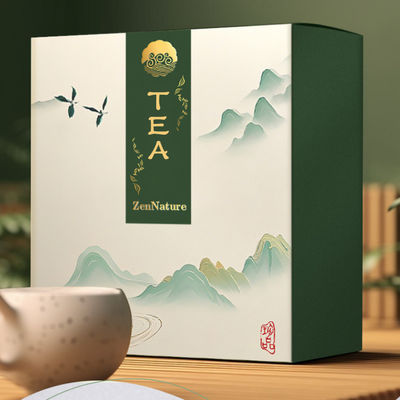 Logotipo personalizado Papel plegable de tarjeta Bolsa de té Caja de regalo para embalaje de café de té con aroma de lujo