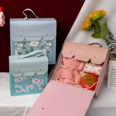 Custom High End Diseño personalizado de papel reutilizable maleta de regalo caja para niños
