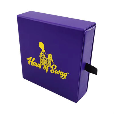 Caja de regalo deslizante pequeña con forma personalizada de 8x8, caja deslizante de joyería de papel artístico con asa, grosor de 2 mm