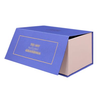 Logotipo personalizado Color Cuadrado Azul Magnético Joyería Embalaje Cajas de regalo de lujo para el presente