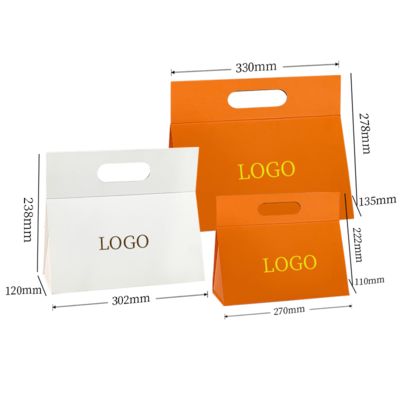 Caja de regalo plegable con forma especial y diseño único personalizado con su propio logotipo, portátil con asa