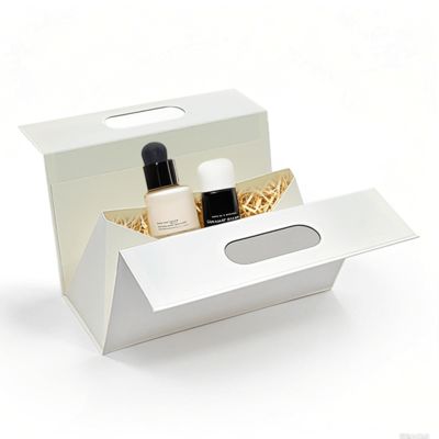 Caja de regalo plegable con forma especial y diseño único personalizado con su propio logotipo, portátil con asa