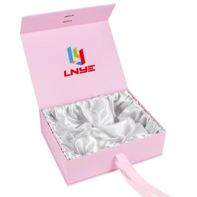 Caja de regalo magnética de lujo con logotipo personalizado y cierre para embalaje de cosméticos, ropa y pelucas