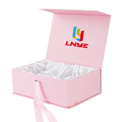 Caja de regalo magnética de lujo con logotipo personalizado y cierre para embalaje de cosméticos, ropa y pelucas