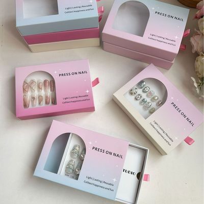 Eco Amigable de lujo de joyería Cajas de embalaje para los aretes de cartón reciclado Espongas de revestimiento Estampado Técnica de Estampado Cartera de velas